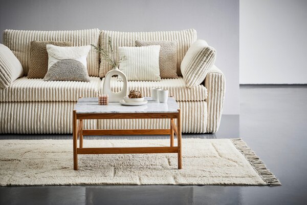KONFERENČNÍ STOLEK, přírodní barvy, bílá, dřevo, kámen, 80/42/80 cm MID.YOU - Konferenční stolky, Online Only