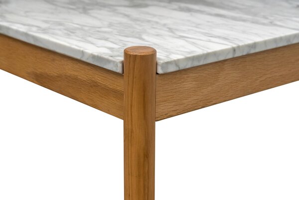 KONFERENČNÍ STOLEK, přírodní barvy, bílá, dřevo, kámen, 80/42/80 cm MID.YOU - Konferenční stolky, Online Only