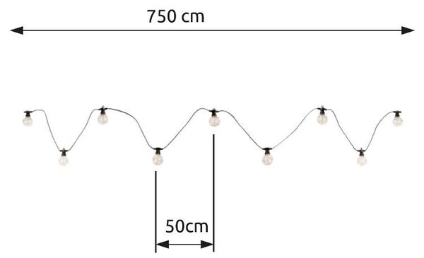 Globo 34090N LED světelný řetěz Almaga 10x0,27W | 220lm | 2700K - černá