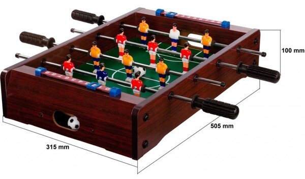 GamesPlanet® Mini stolní fotbálek, 50,5 x 31,5 x 10, tmavá