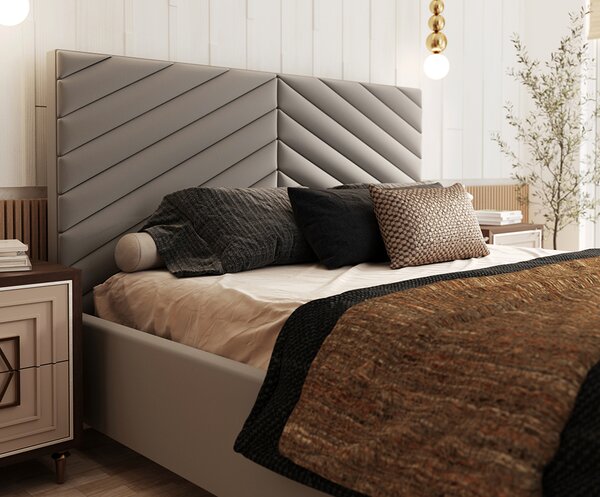 Čalouněná postel ELEGANTE 90x200 Světle Šedá Paris s úložným prostorem kovový rošt