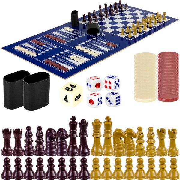 GamesPlanet® Multifunkční herní stůl 15 v 1, hnědý
