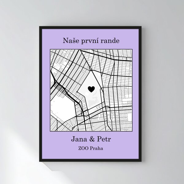 Personalizovaný magický fotoobraz v rámu - 30x40 - mapa