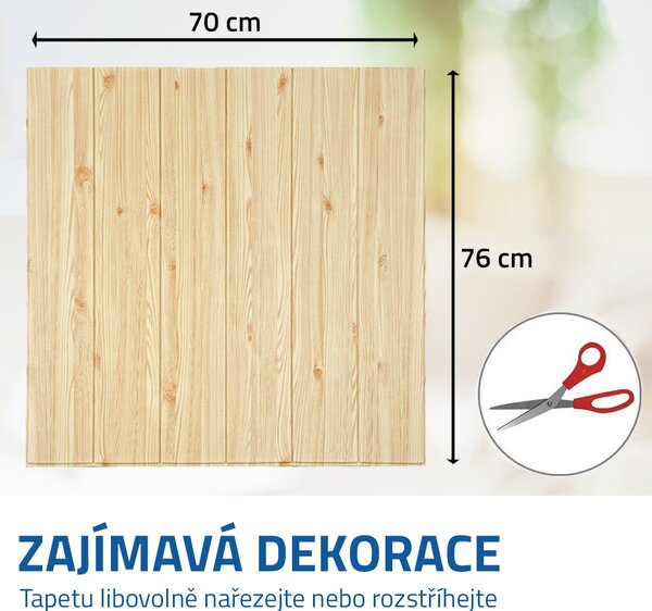 3D tapeta - světlé dřevo