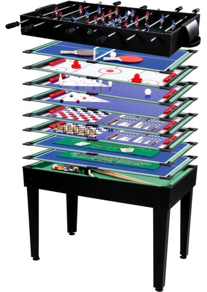 GAMESPLANET® Multifunkční herní stůl 15 v 1, černý
