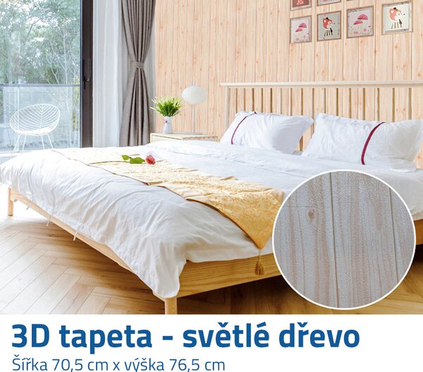 3D tapeta - světlé dřevo
