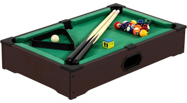 Mini kulečník pool s příslušenstvím 51 x 31 x 10 cm, tmavý