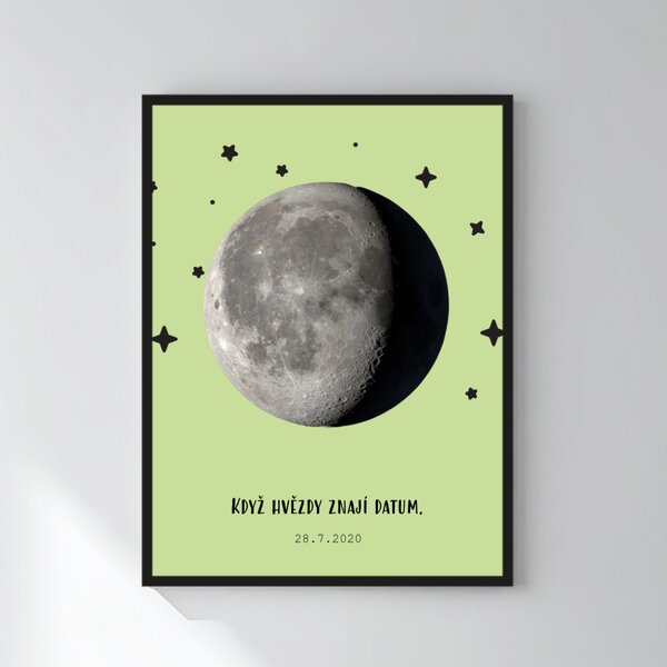 Personalizovaný magický fotoobraz v rámu - 30x40 - měsíční fáze