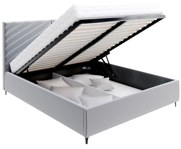 Čalouněná postel ELEGANTE 140x200 Steel Paris s úložným prostorem kovový rošt