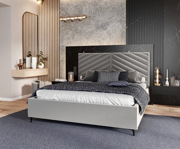 Čalouněná postel ELEGANTE 140x200 Steel Paris s úložným prostorem kovový rošt