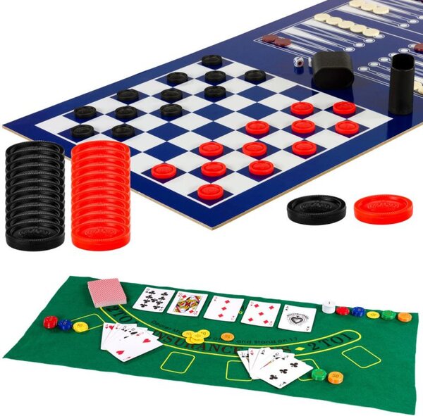 GamesPlanet® Multifunkční herní stůl 15 v 1, tmavě hnědý