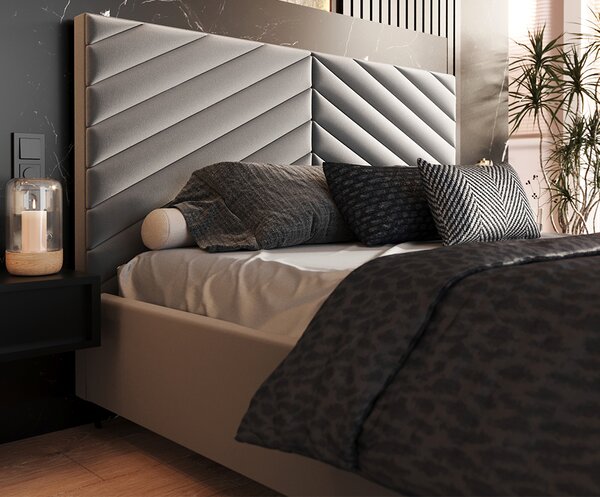 Čalouněná postel ELEGANTE 140x200 Steel Paris s úložným prostorem kovový rošt