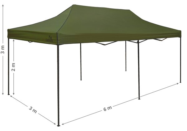 CATTARA Párty stan nůžkový 3x6m zelený WATERPROOF