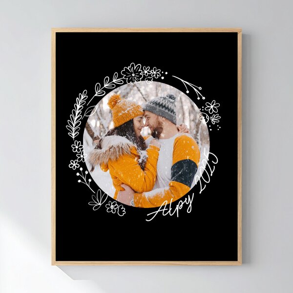 Personalizovaný magický fotoobraz v rámu - 40x50 - květinové ohraničení