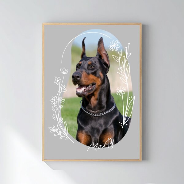 Personalizovaný magický fotoobraz v rámu - 50x70- květinové ohraničení