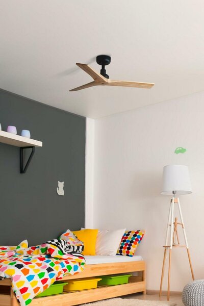 FARO KLIM S stropní ventilátor, černá/borovice DC