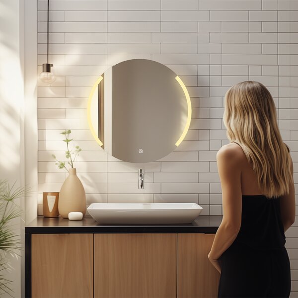 Nimco kulaté zrcadlo do koupelny s osvětlením 60 cm, stmívač ZP 16000RVX