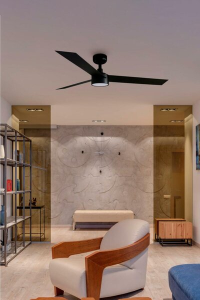 FARO CRUISER L LED stropní ventilátor, černá s DC motorem