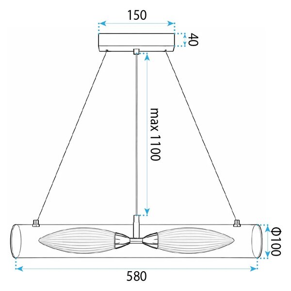 Toolight Závěsné LED osvětlení Modern G152-2CP zlaté