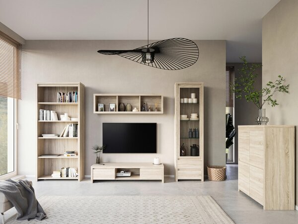 NÍZKÁ KOMODA, barvy dubu, 144/34/40 cm MID.YOU - TV stolky & komody pod TV, Online Only