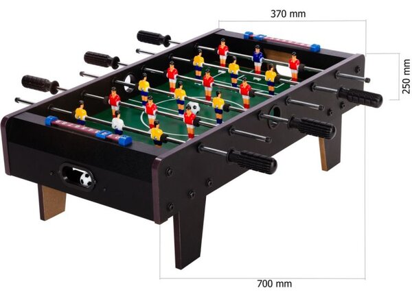 Mini stolní fotbálek 70 × 37 cm černý s počítadlem gólů