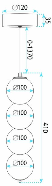 Toolight Závěsné LED osvětlení Modern LHJ118-4CP kartáčované zlato