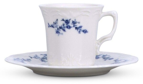 Bílý/modrý porcelánový podšálek ø 16,5 cm Retro – BonBistro