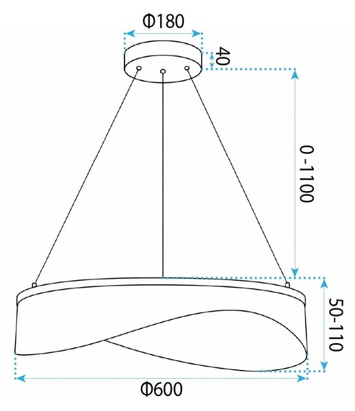 Toolight Závěsné LED osvětlení Modern Gold G145-CP 60 zlaté