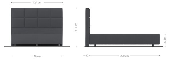 DELIFE Boxspring postel Dream-Fine mikrovlákno šedá 120×200 cm