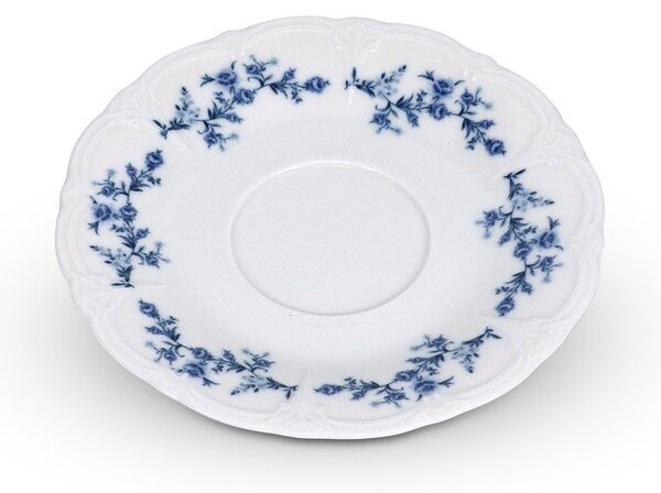 Bílý/modrý porcelánový podšálek ø 16,5 cm Retro – BonBistro