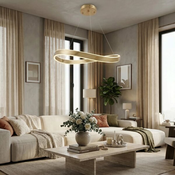 Toolight Závěsné LED osvětlení Modern Gold SWE069-CP 80 kartáčovaná zlatá