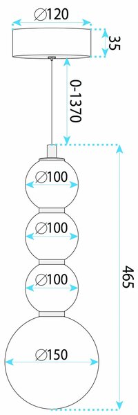 Toolight Závěsné LED osvětlení Modern LHJ114-4CP kartáčované zlato