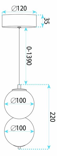 Toolight Závěsné LED osvětlení Modern LHJ117-2CP kartáčované zlato