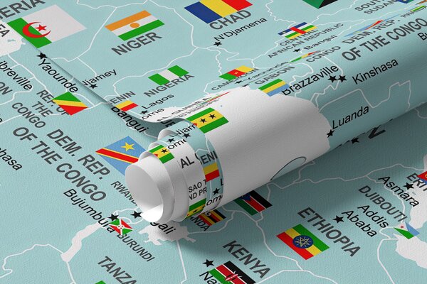 Fototapety Dětská mapa světa se zvířaty, Fototapety mapy světa, Fototapety dětské světové mapy, u99228 : uwalls.cz