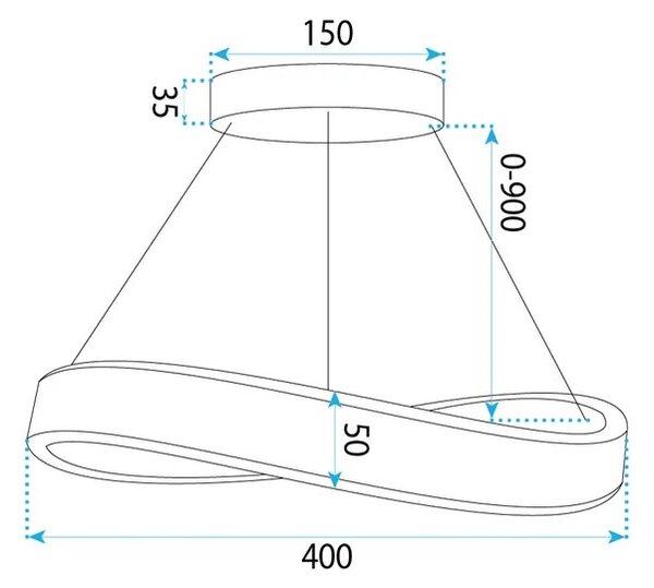 Toolight Závěsné LED osvětlení Modern Gold SWE065-CP 40 kartáčovaná zlatá