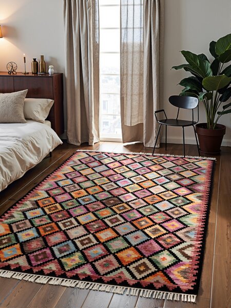 Koberec Hanse Home Kamal Zara černý / vícebarevný