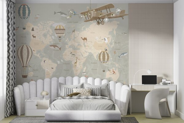 Fototapety Mapa s obrázky, Fototapety dětské, u36066d1 : uwalls.cz