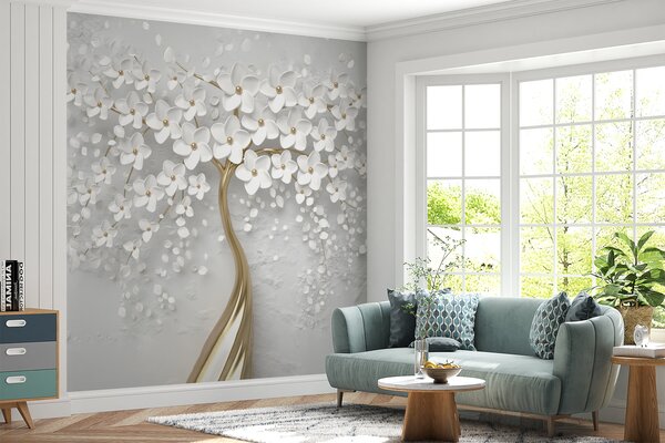 Fototapety Strom s malými květy, Fototapety 3D, Fototapety 3d květiny, u37065d1 : uwalls.cz
