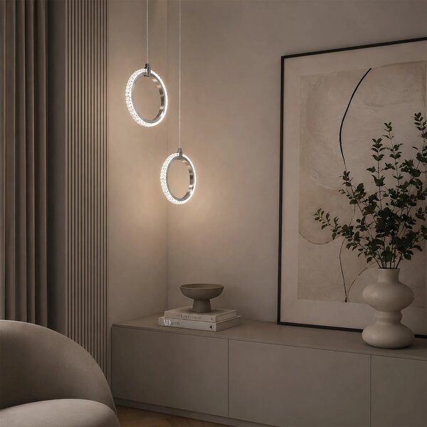 Toolight Závěsné LED osvětlení Crystal LHJ126-W chrom