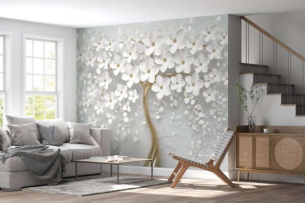 Fototapety Strom s malými květy, Fototapety 3D, Fototapety 3d květiny, u37065d1 : uwalls.cz