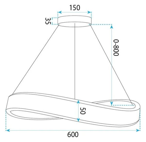 Toolight Závěsné LED osvětlení Modern SWE067-CP 60 kartáčovaná zlatá