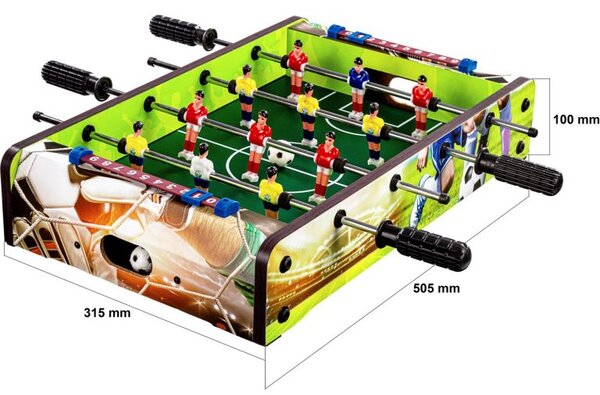GamesPlanet® Mini stolní fotbálek, 50,5 x 31,5 x 10, potisk