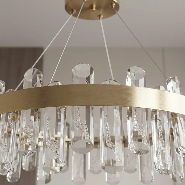 Toolight Závěsné LED osvětlení Crystal SWE074-1CP 50 kartáčovaná zlatá