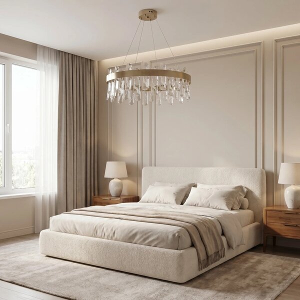 Toolight Závěsné LED osvětlení Crystal SWE074-1CP 50 kartáčovaná zlatá
