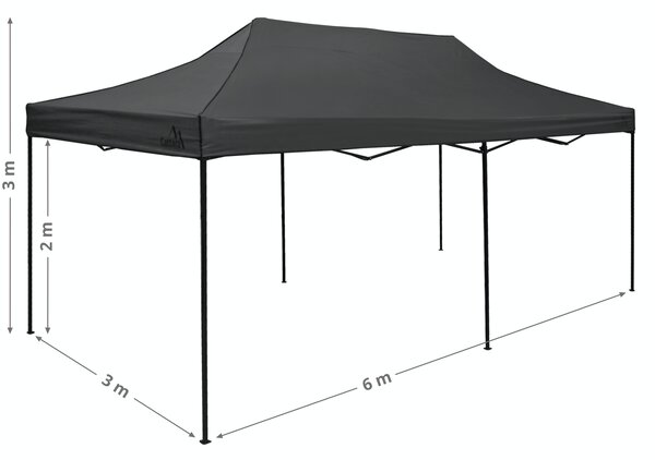 CATTARA Párty stan nůžkový 3x6m šedý WATERPROOF