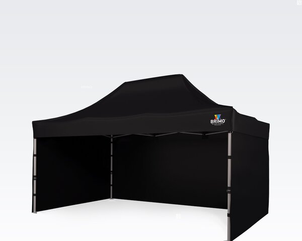 BRIMO Nůžkový stan 3x4,5 m ALU i pro motosport - s 3 stěnami - Černá E. Alu