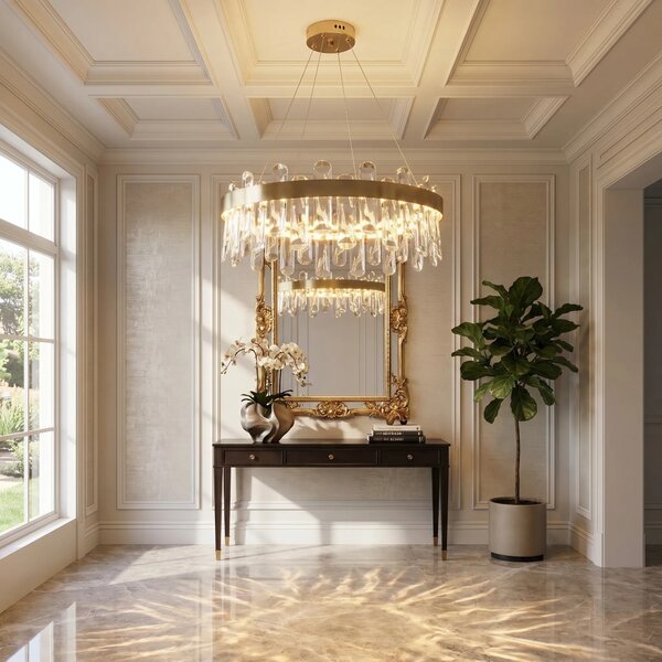 Toolight Závěsné LED osvětlení Crystal SWE074-1CP 50 kartáčovaná zlatá
