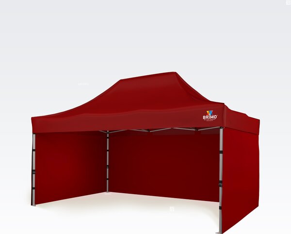 BRIMO Nůžkový stan 3x4,5 m ALU i pro motosport - s 3 stěnami - Červená E. Alu