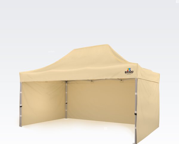 BRIMO Nůžkový stan 3x4,5 m ALU i pro motosport - s 3 stěnami - Béžová E. Alu