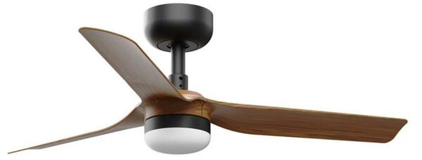 FARO MINI PUNT S LED stropní ventilátor, černá/tmavé dřevo s DC motorem